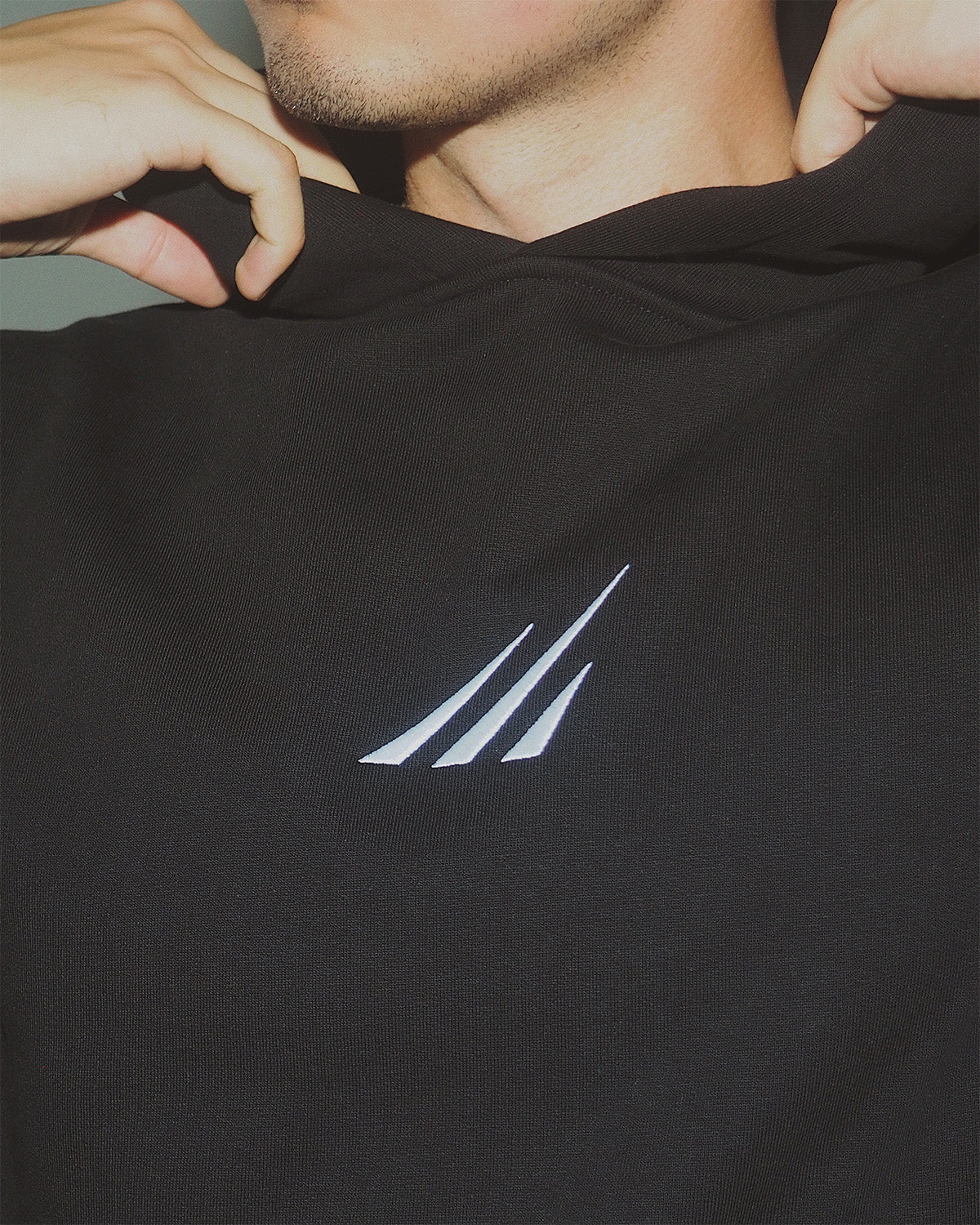 Heavyweight men’s cotton hoodie, natural activewear.
