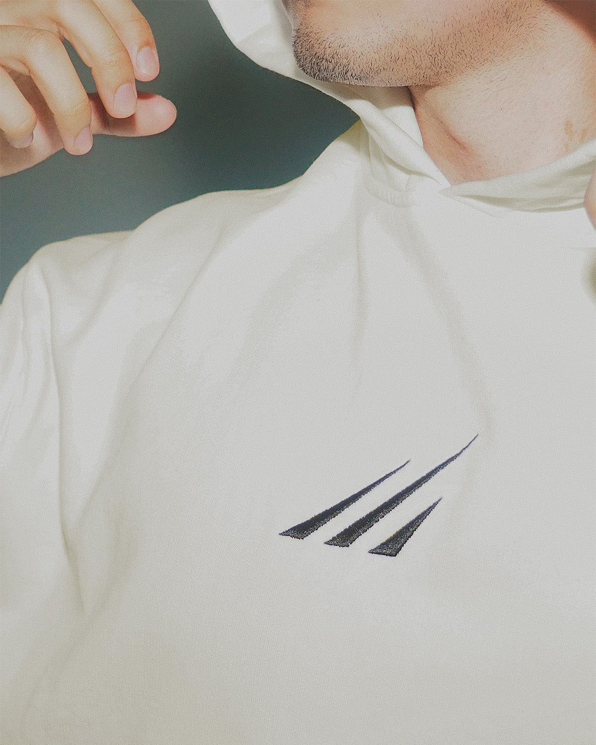 Men’s natural cotton hoodie, sustainable activewear.