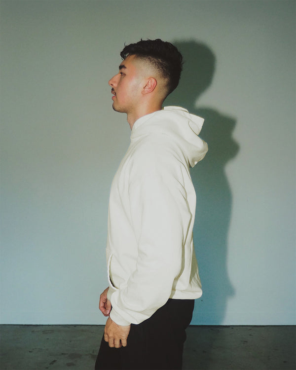 Soft men’s cotton hoodie, breathable and sustainable design.